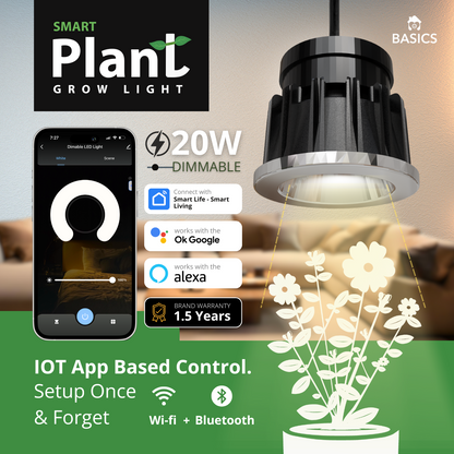 SMART Indoor Plant Grow Light (Wi-fi + Bluetooth) 20W by BASICS™