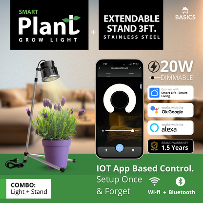 SMART Indoor Plant Grow Light (Wi-fi + Bluetooth) 20W by BASICS™